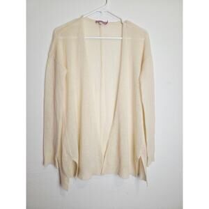 Calypso St Barth Cardigan Womens Extra Small XS 100% Cashmere Open Cream Ivory